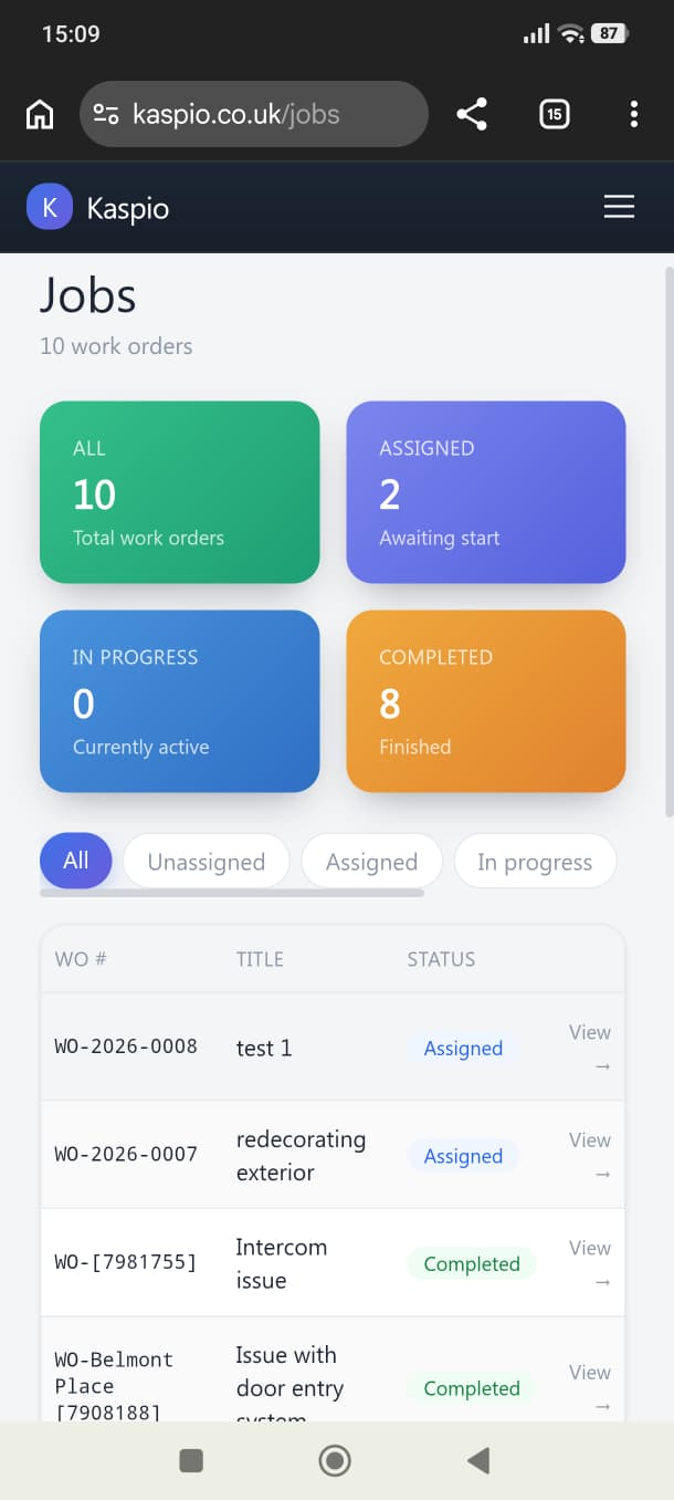 Kaspio Jobs on mobile