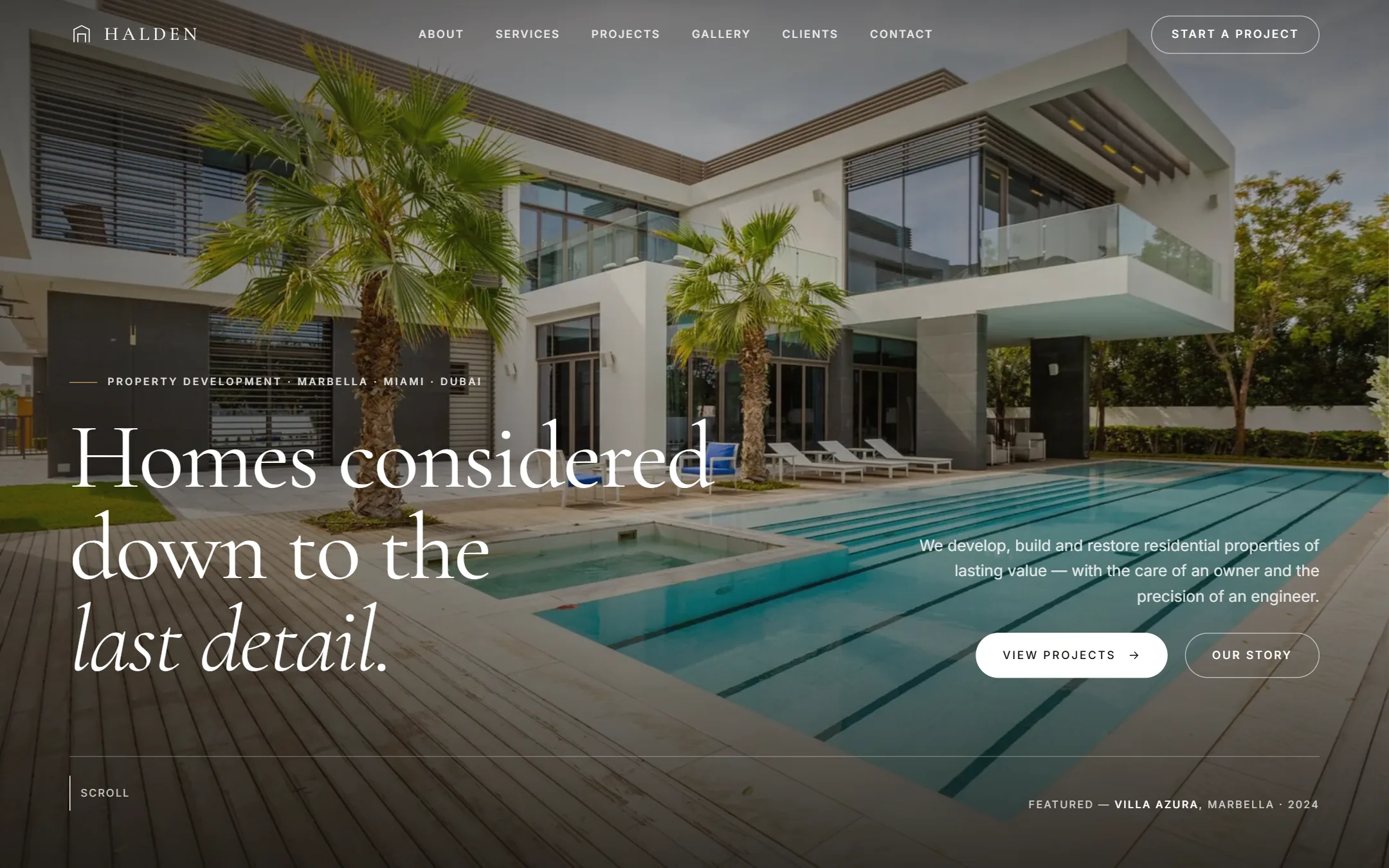 Halden website homepage, designed and built by Kaspio