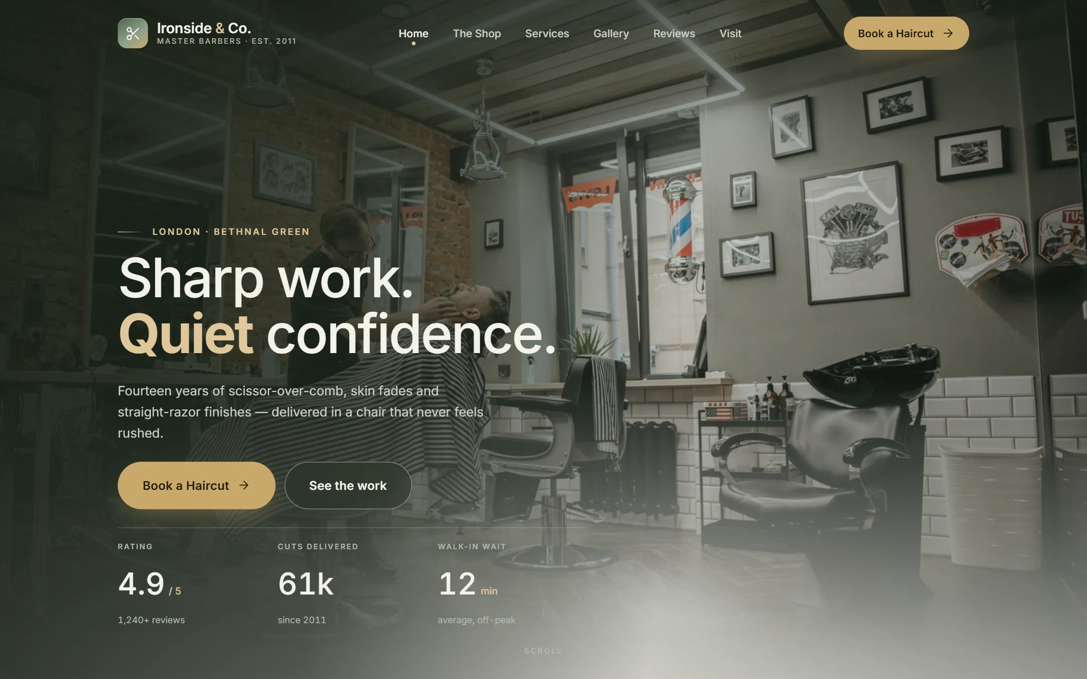 Ironside & Co. website homepage, designed and built by Kaspio